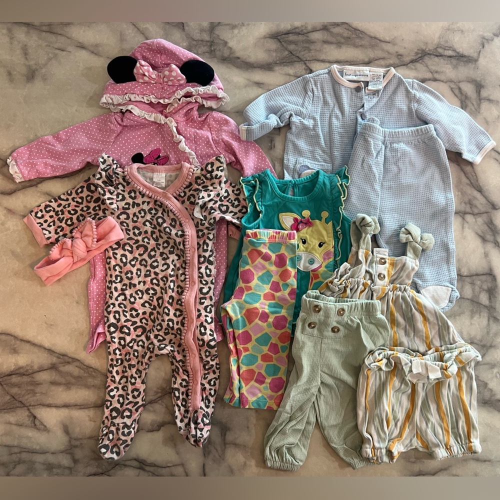 Disney Multi Brand Baby Girl Clothing Bundle 3-6m